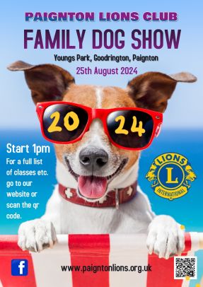 Family dog Show on August 25th at Youngs Park, Goodrington, Paignton at 1pm.